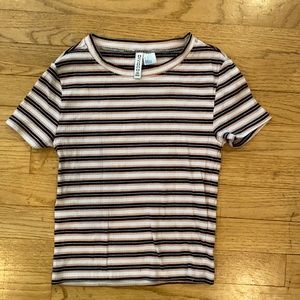 H&M striped crop top